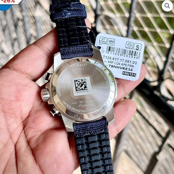 New Tissot Supersport Black Dial Textile Men's Watch With Papers - Picture 3 of 4